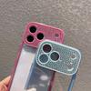 Diamond Camera Lens Transparency Phone Case for iPhone 17 16 15 14 13 Pro Max TPU + Acrylic Shockproof Protection Cover