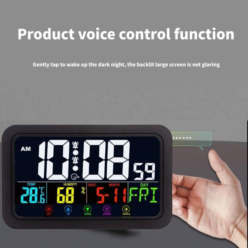 Modern LED Digital Alarm Clock Touch Activated Night Light Multicolor Bedroom Decoration Clocks For Home Office