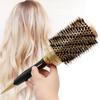 Goldener Borsten-Nylon-Twill-Rollen-Styling für gerades, glattes, lockiges Haar, flauschiger Keramik-Aluminium-Rohrkamm