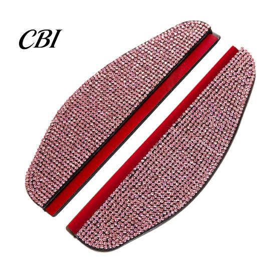 Car Rain Guard for Side Mirrors Rhinestone Mirror Visor Guard, Anti-Glare Rear View Exterior Decorative Accessories Eyebrows, Widened Arc Deflector