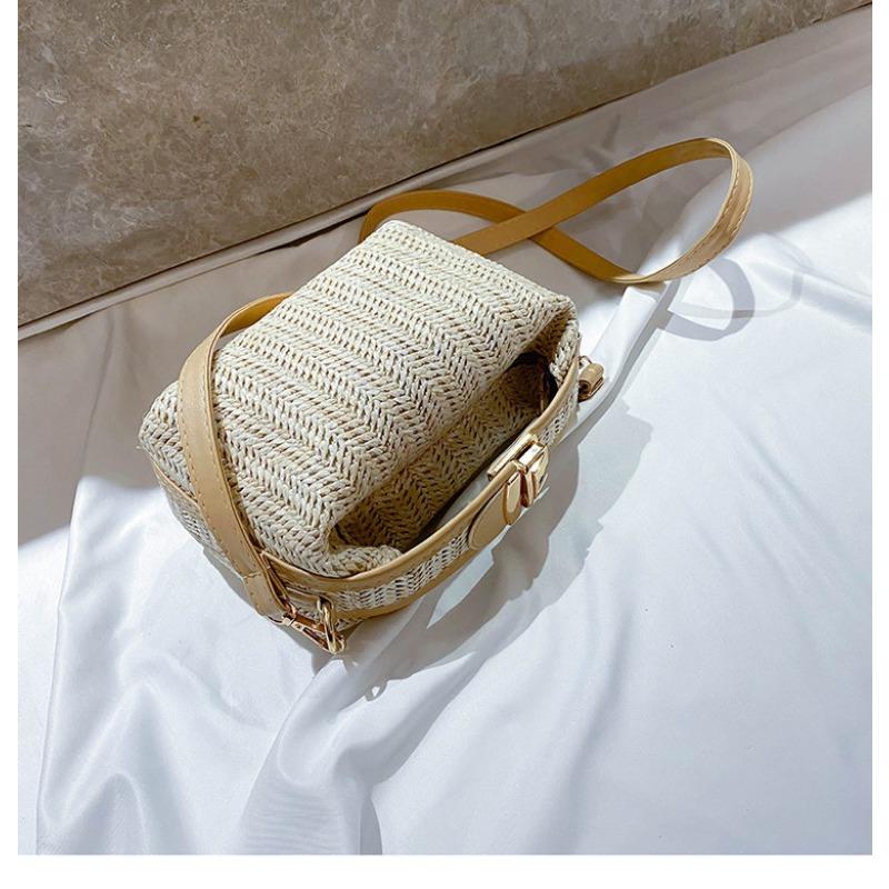 Women Simple Fashion Mini Woven Crossbody Shoulder Handbag Casual Daily Small Square Bag
