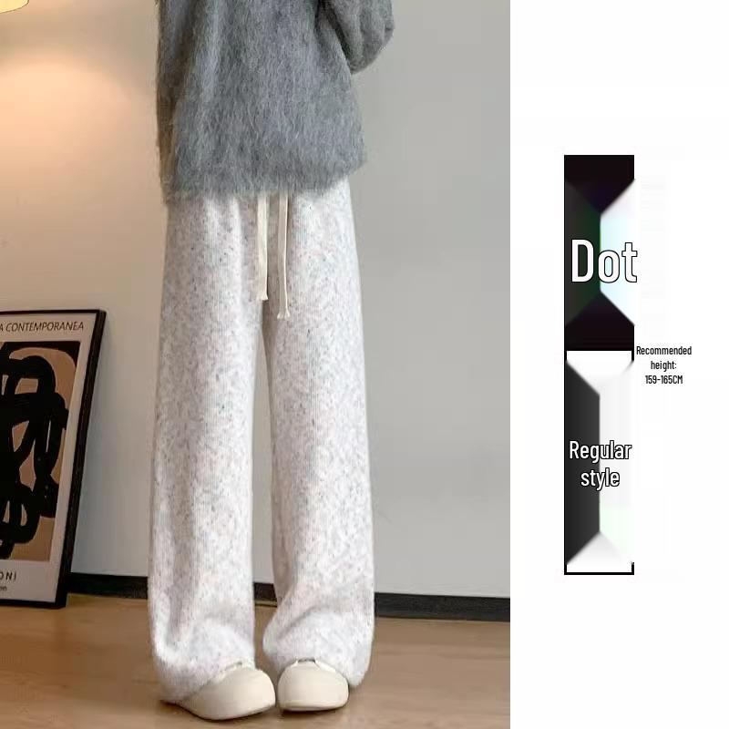 

Petite XS Rainbow Fleece-Lined High Waist Wide Leg Pants - Women s Autumn/Winter Casual Straight Leg. M (suggested 96-110 jin)