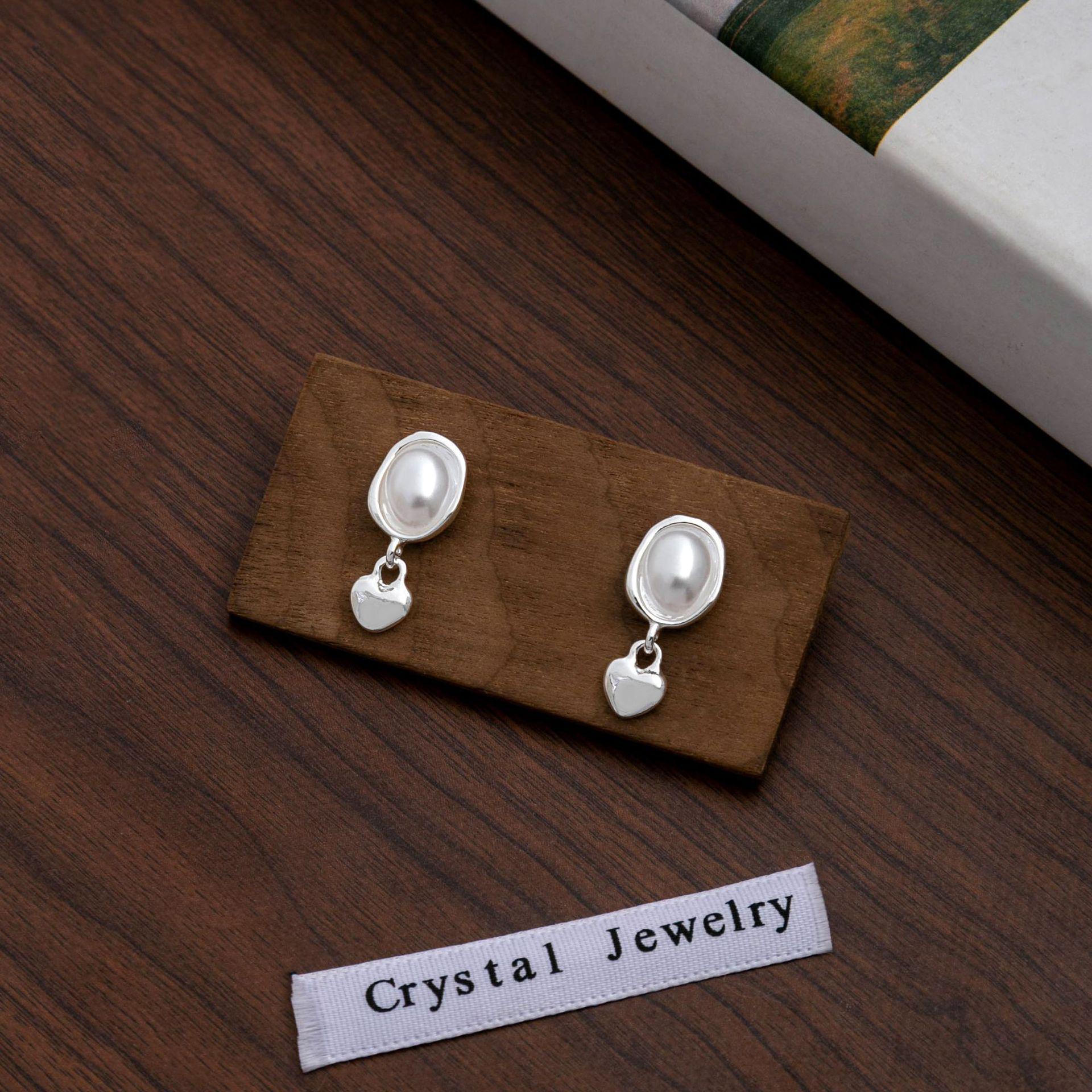 

Серебряные серьги с жемчугом: Геометрический, в форме сердца и овальный стиль, двустороннее ношение для женщин