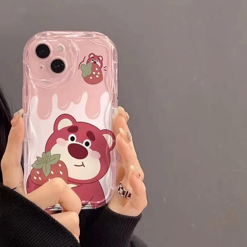 Strawberry Bear Apple 16 Suitable for 16 Couples iPhone13 Soft 15Promax Mobile Phone Case 11 Douyin XR Female XS