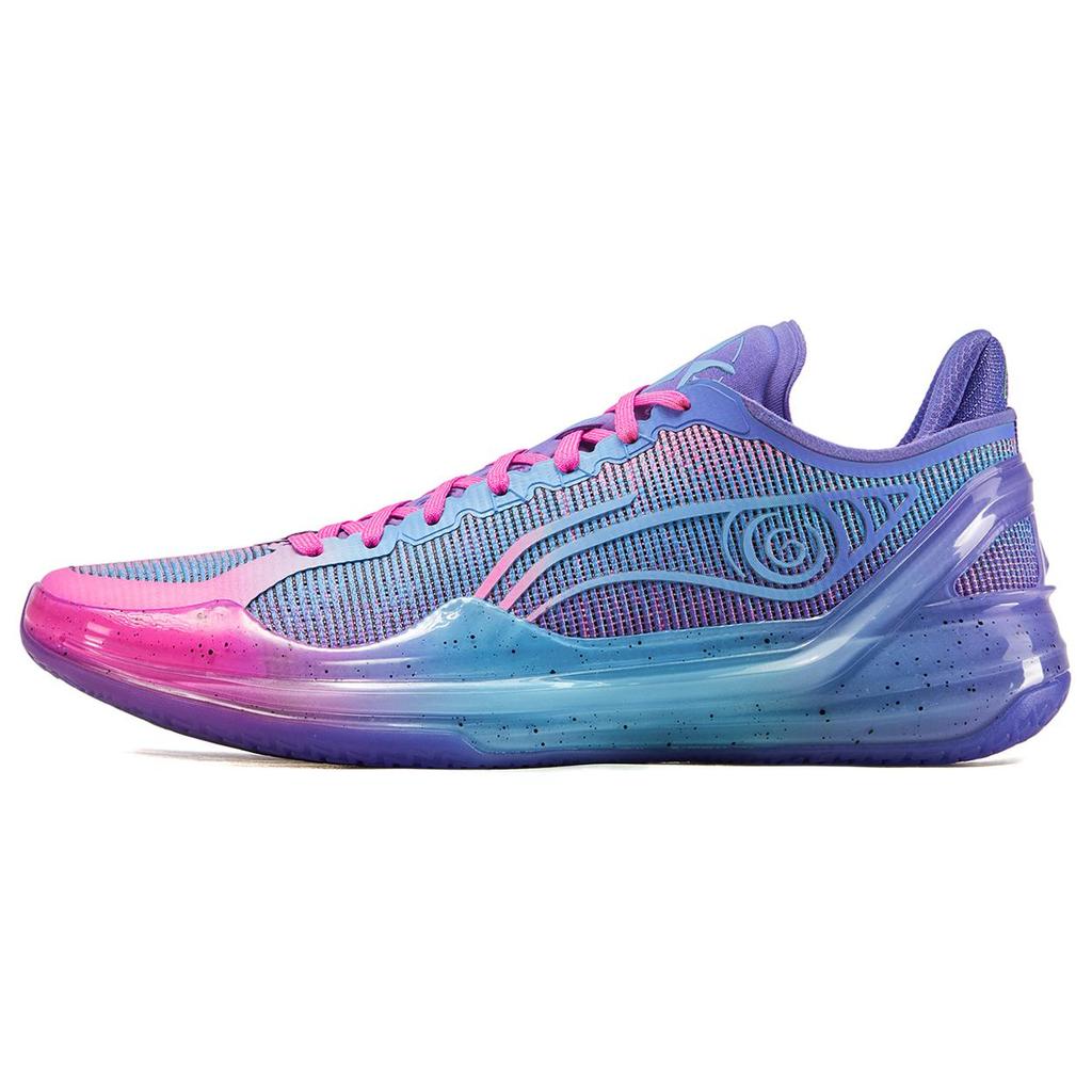 New LiNing Blade 4V2 Cushioned Slip Resistant Lightweight Rebound Low Top Performance Basketball Shoes Men's Blue Purple ABAU037-9