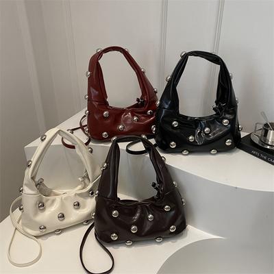 Personalized Pu Rivet  Shoulder Bags Solid Color Crossbody Bag High-End Women Handbag Luxury Brand Satchel Small Tote Bag