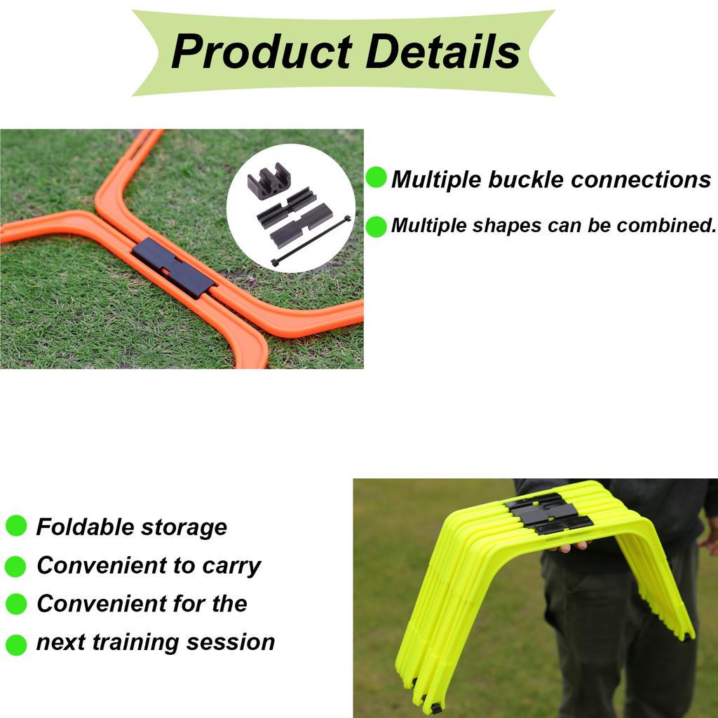 Hex Agility Rings Set Speed Training Ladder Exercising Hurdles Multi Supplies Folding Fitness Football Training Ladder