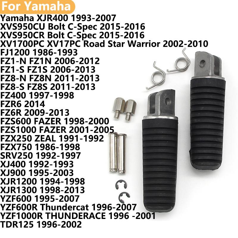 Motorcycle Footrests Foot pegs Front For Yamaha XJR400 XVS950CU XV1700PC FJ1200 FZX750 SRV250  FZ400 FZR6 FZS600 FZS1000 FZX250