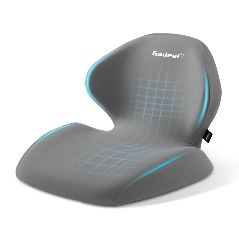 

Gadeel Пена с эффектом памяти Поддержка поясницы при болях в спине Эргономичная Подушка для ягодиц и таза для осанки Боли в спине Моющаяся Подходит для использования в подушке, Цельная подушка, серый