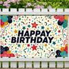 Vibrant Party Background Happy Festive Starry Event Decor Anniversary Birthday Backdrop for Party Decoration