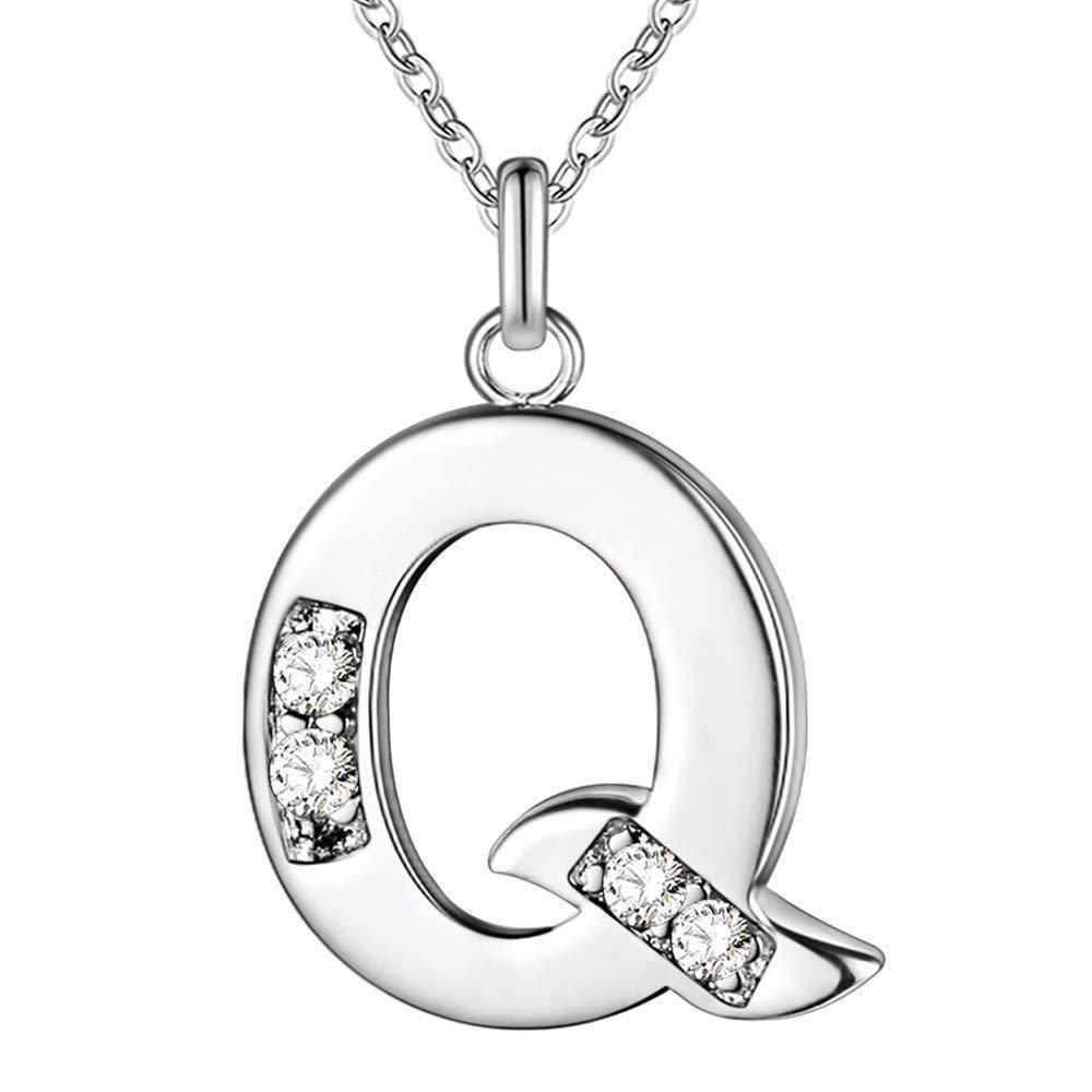 Hip-Hop Diamond Initial Necklace - Stylish 26-Letter Pendant for Men and Women