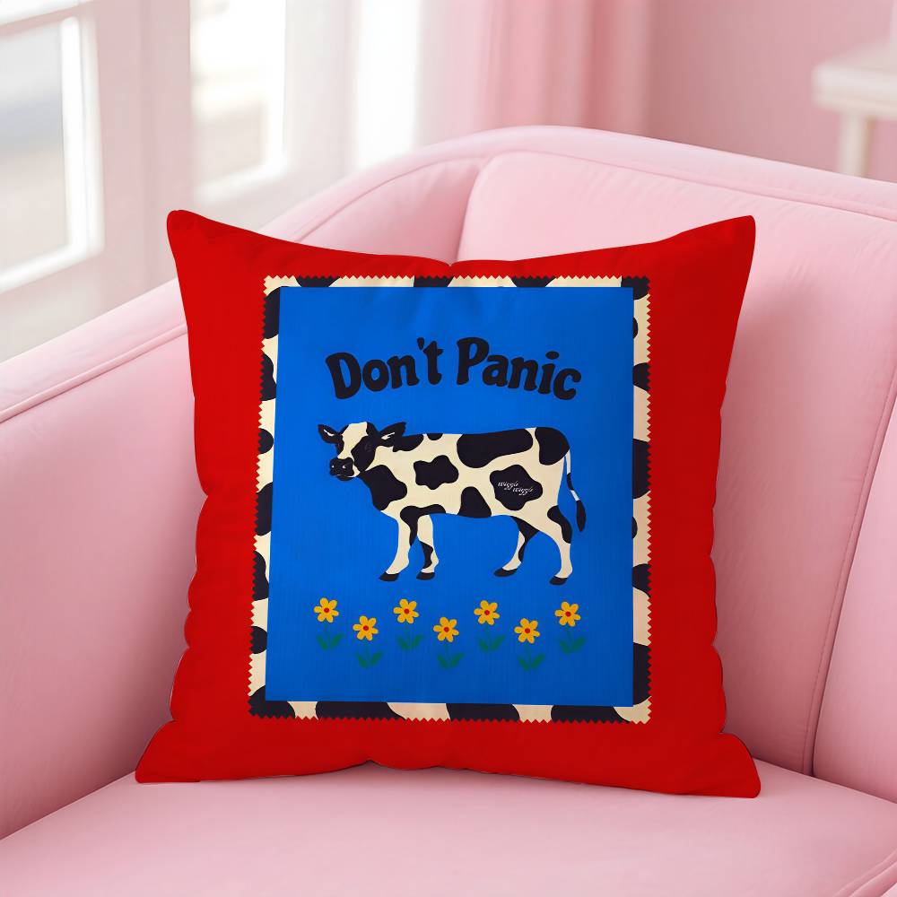 

Colorful Cute W-wiggle wiggle Pillow Case Anti-dustmite Pillowcase Invisible zipper silky short plush Sofa cushion cover 16x16Inch