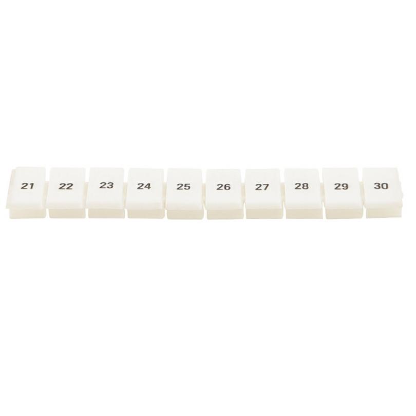 ZB5 DIN Rail Terminal Block Marking Label, White Nylon Numbered Tag for Electrical Circuit Wiring Identification