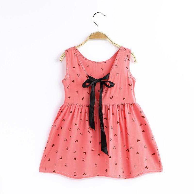 Summer Sleeveless Girls Princess Dress With Ruffled Hem Casual Party Gown For Little And Big Kids 90cm