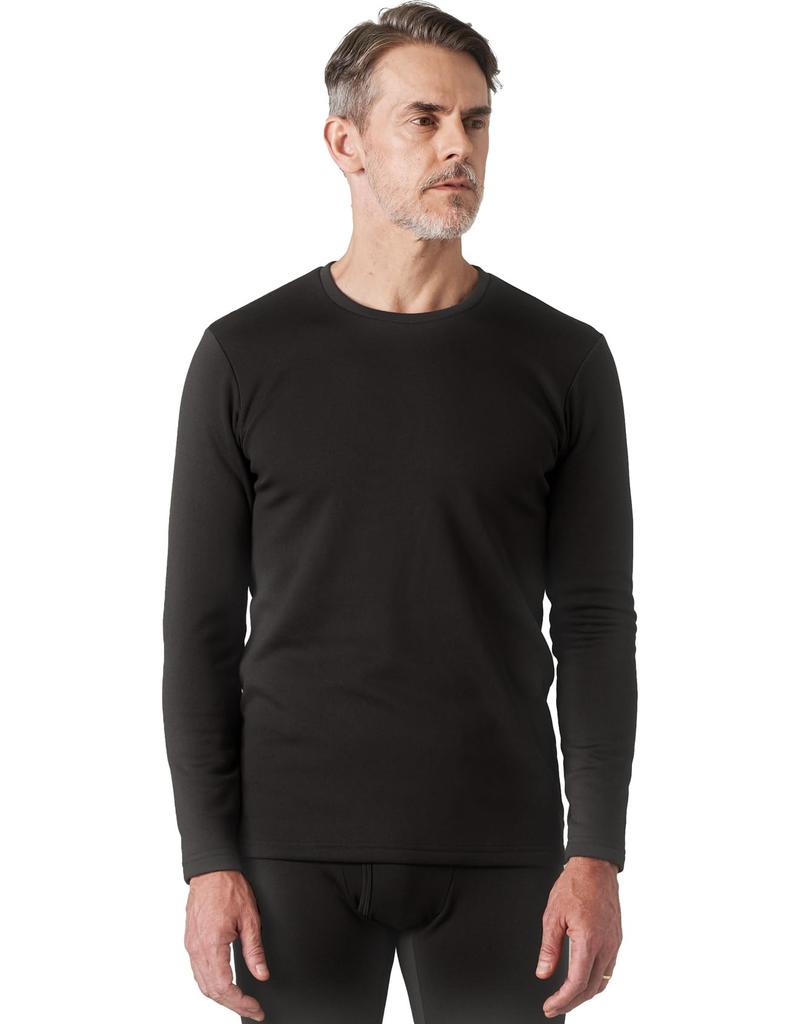 Warm Inner Cold Weather Thermal Brushed Inner Long Sleeve Black 1 Extra Thick L (Rapasa) Underwear, Insulation, Lining, Shirt, [2. (only Shirt),