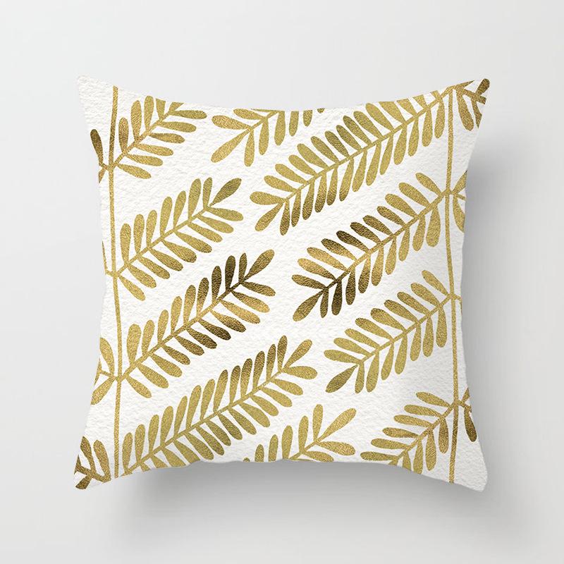 European Style Golden Geometric Print Car Pillow Cover Sofa Cushion Cover Home Furnishings