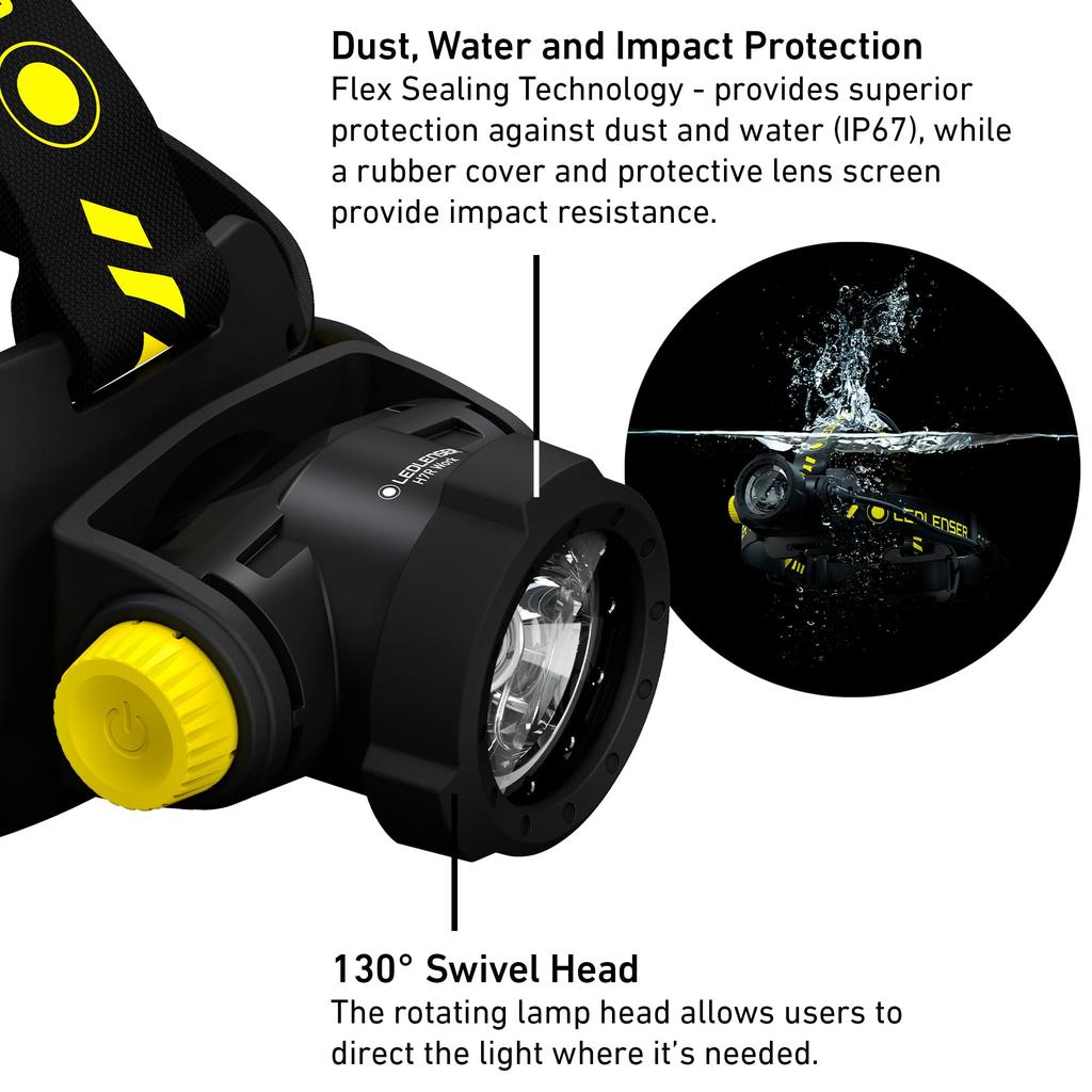 Far Ledlenser H7R Work LED Reîncărcabil prin USB [Autentic japonez] Negru Mic