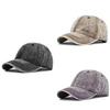 Classic Retro Washed Denim Baseball Cap Adjustable Sun Hat For Men Women In Black