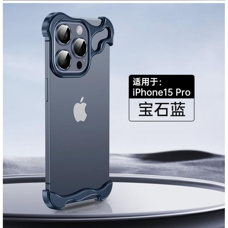 Metal Phone Case 18Pro 17Promax Edge-less Design Anti-fingerprint Corner Pads Shockproof Slim Fit Naked Feel