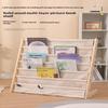 Solid Wood Kids Sling Bookshelf With Canvas Pockets And Large Capacity Perfect For Nursery Playroom Bedroom