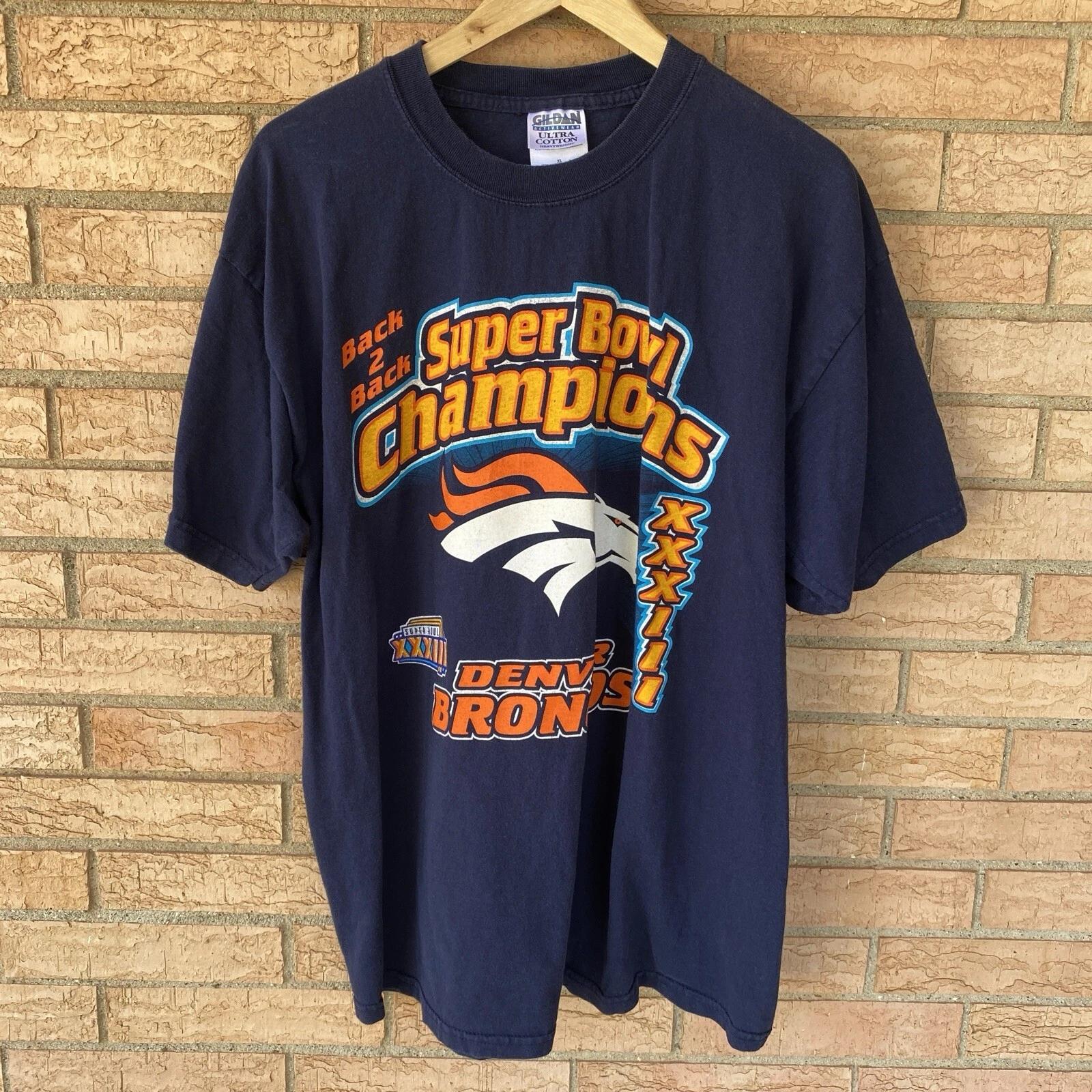 NFL Denver Broncos Super Bowl XXXIII Champions 1999 T-Shirt Size XL back-2-back 3XL