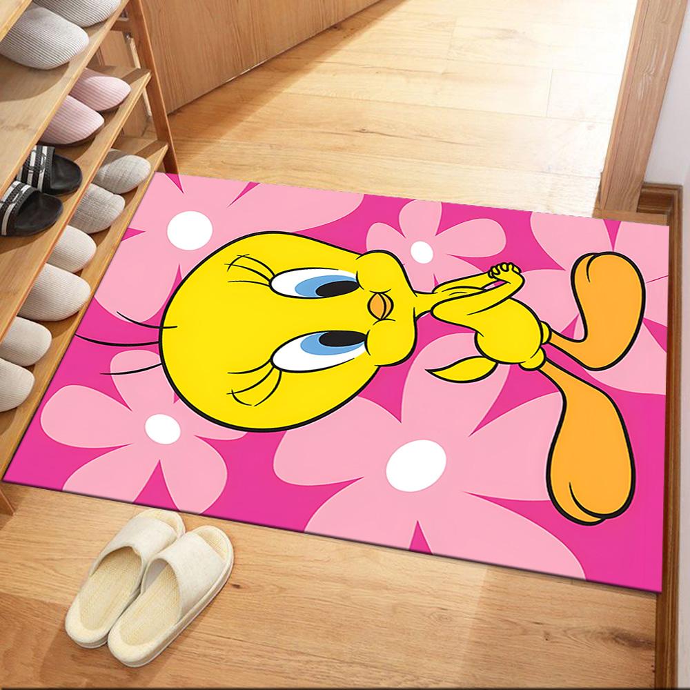 Tweety Bird Collage Square rugs are a great choice for living rooms, bedrooms, home décor, and as gifts.