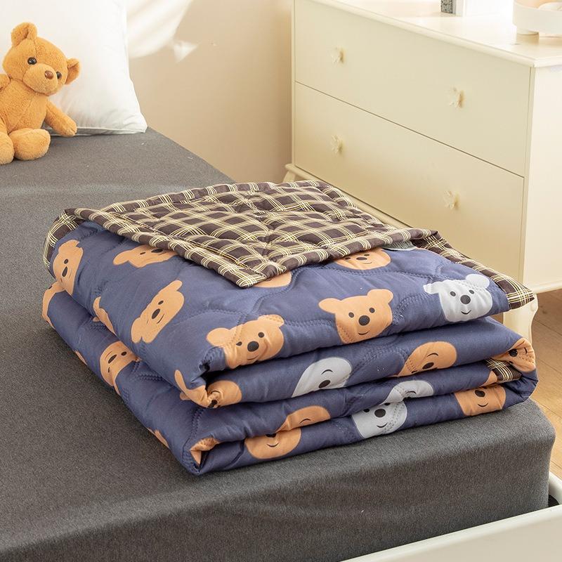 Lit d'été matelassé simple et double, léger, noyau de couette imprimé, climatisation, couette double, queen size, couette fine à carreaux