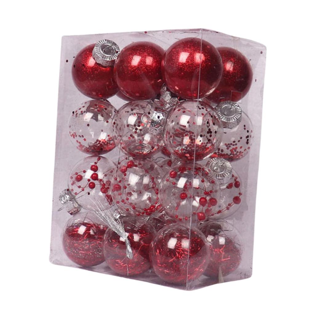 24Pcs Christmas Ball Ornaments Assorted Baubles Charm Pendants Delicate Crafts