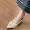 Women's Fashion Soft Sole Single Shoes Summer New Pointed Head Shallow Mouth Crystal Buckle Anti-slip Wear-resistant Flat Shoes