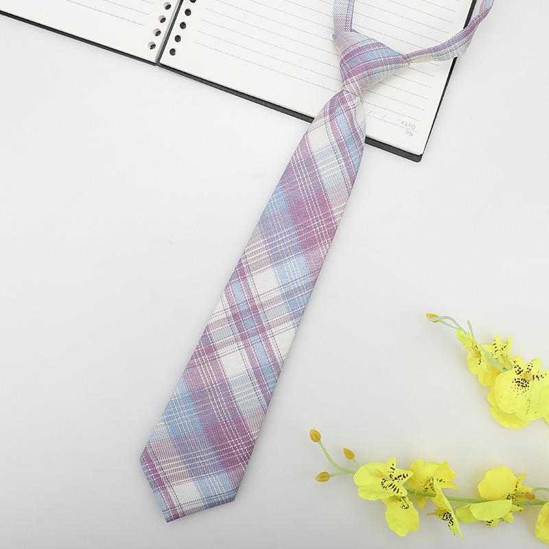 Jk Small Tie Female College Style Lazy Japanese Plaid Uniform Shirt Tie Student Ins Men'S And Women'S Short Styles Free Of Charge
