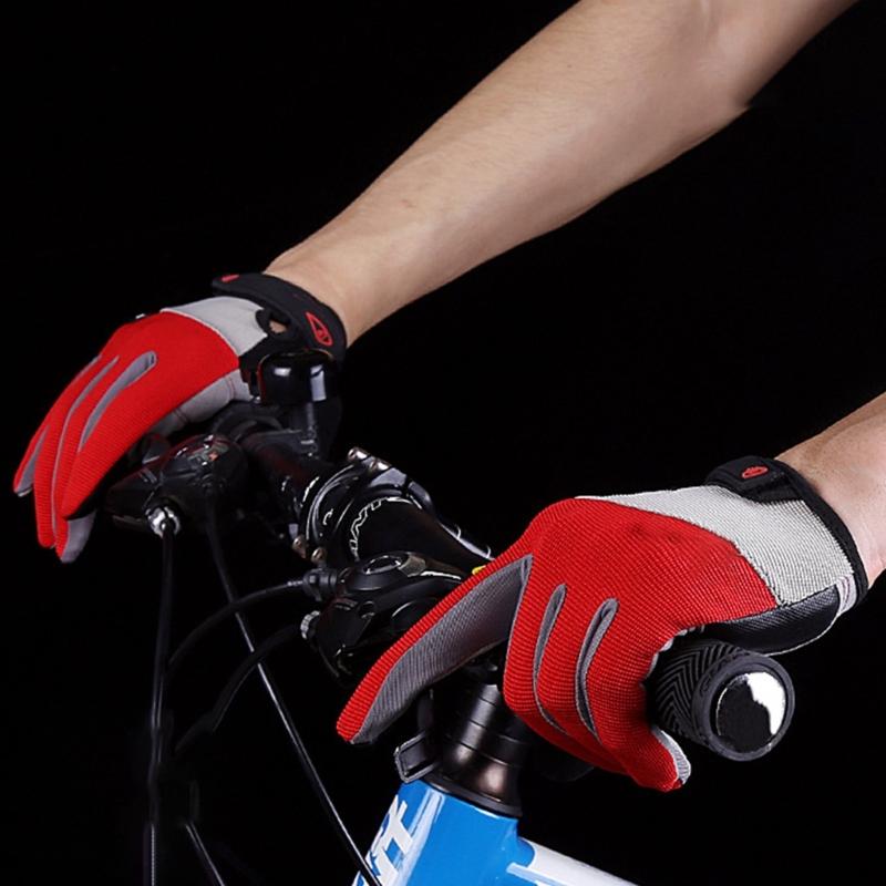 Sports Touchscreens Gloves Full Finger Cycling Gloves Shock Absorbing Mountain Bike Gloves for Workout, Gym, Training