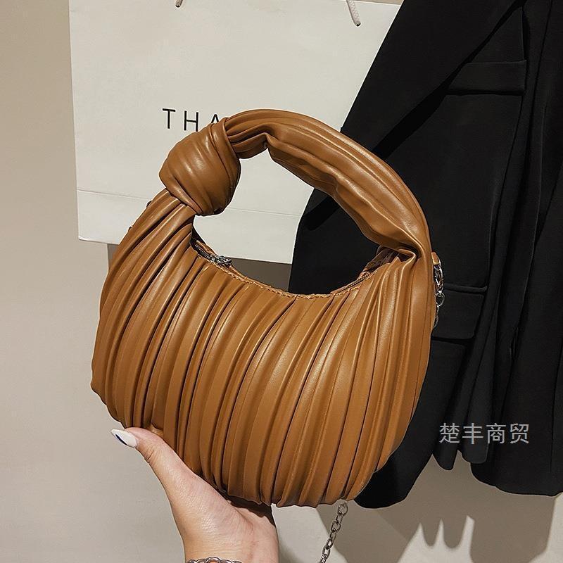 Niche underarm pleated bag women's autumn and winter new retro popular women's bag versatile portable soft knot dumpling bag