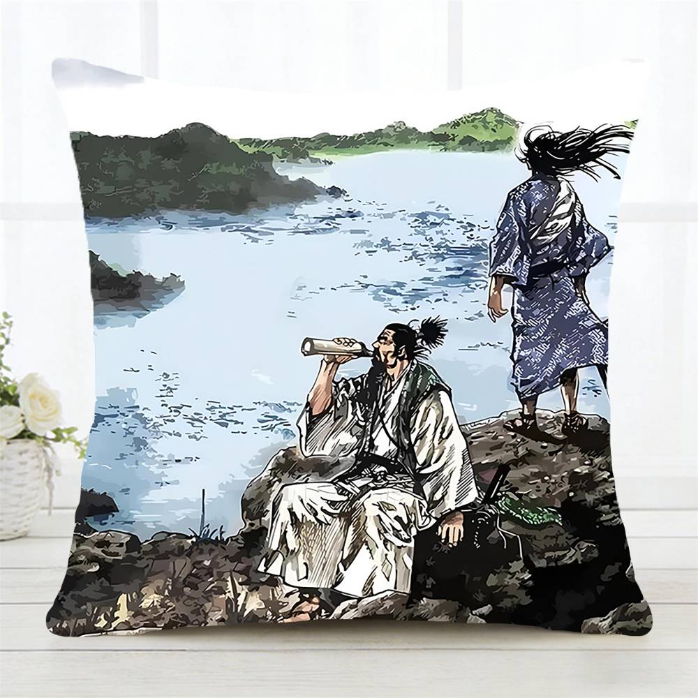 Anime Vagabond Pillow Case Fashion Square Pillowcase Bedroom Sofa Room Ins Decoration Leisure