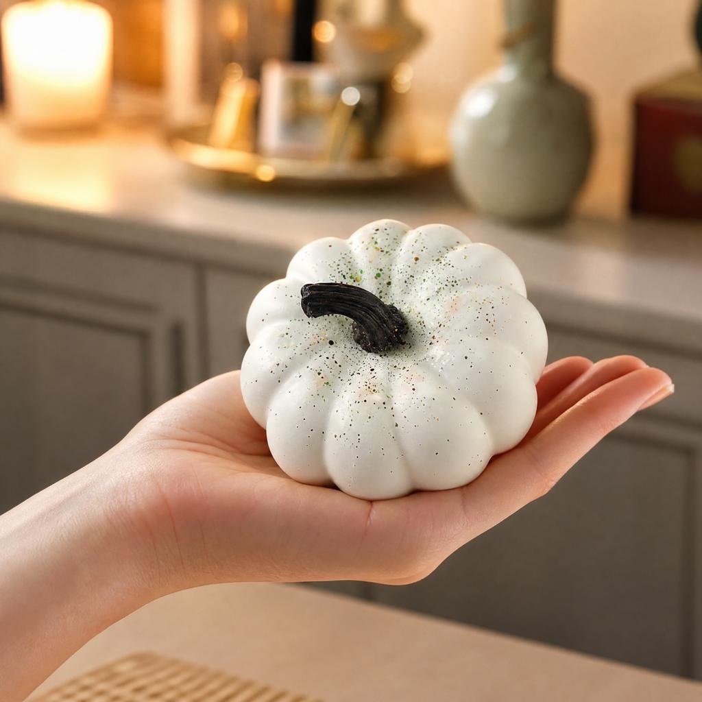 4 Pcs Faux Pumpkin Decorations for Halloween Easter Indoor Home Mantel Shelf Table Centerpiece