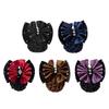 1Pcs Barrette Net Net Bun Hair Cover Bowknot Bun Crochet Net Durable Elastic Hairnet  for Women