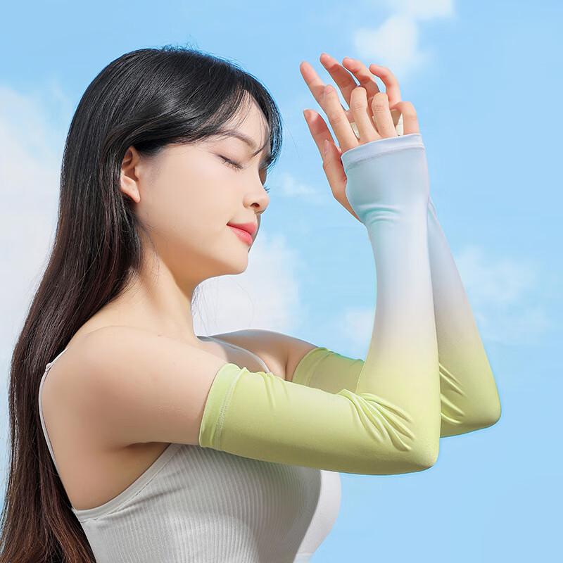JIAOXIU Women s Gradient Ice Silk Arm Sleeves One Size
