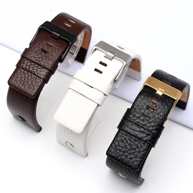 New Fashion Cowhide Watchband with Rivet Watch Strap Belt Bracelet for Diesel DZ7313 DZ7333 7322 7257 4318 7348 7334 Replacement