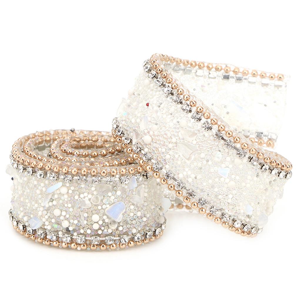 2.5cm DIY Diamond Mesh Wrap Roll Crystal Rhinestones Chain Trim Ribbon Decoration