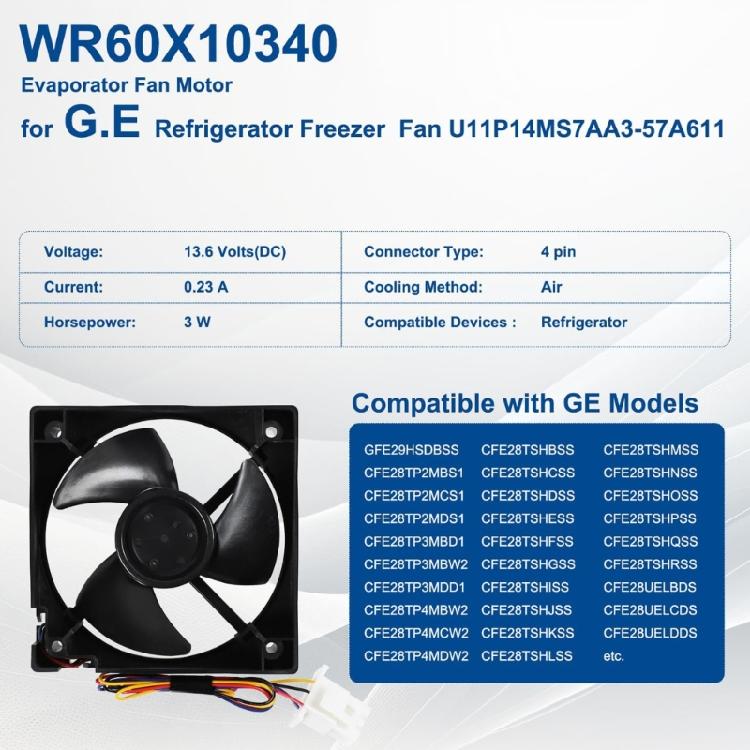 Quiet Operation Refrigerator Fan Motor Replacement Suitable for Multiple Appliances Improved Cooling Performances