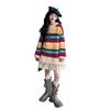 Rainbow Striped Tassel Knit Sweater for Girls - Spring & Autumn Mid-Length Pullover