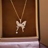 Korean Zircon Butterfly Pendant Necklace: Elegant and Versatile Accessory for Women