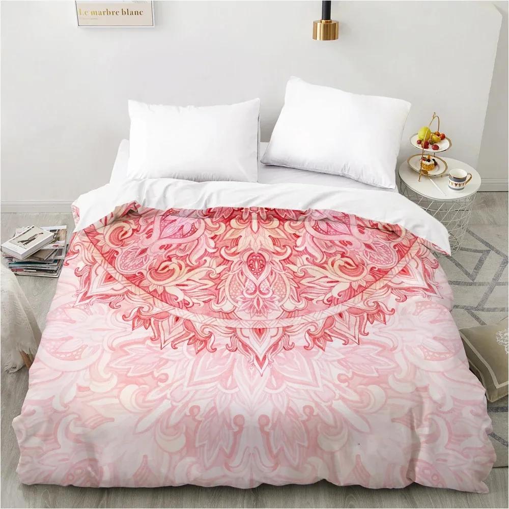 3D Mandala Duvet Cover Set Luxury Bedding Set Single/Double/Full/Queen/King Size for Home Decor Nordic Mandala Light Blue
