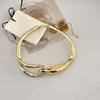 3D Geometric Buckle Chunky Hinged Necklace Molten Metal Collar  Gender-Neutral Fashionistas