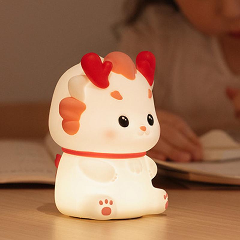 Silicone Touch Lamp Silicone Dragon Lamp Rechargeable Cartoon Touch Silicone Lamp Bedside Animal Touch Lights For Living Room