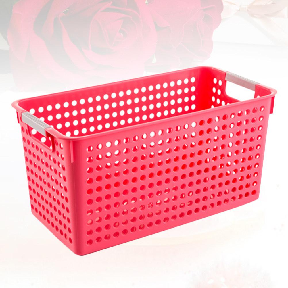 Kunststoff-Aufbewahrungskorb Rot 10L Haushalts-Organizer-Behälter Für Bücher Snacks Haushaltswaren Schreibtisch-Aufbewahrung Pp-Material