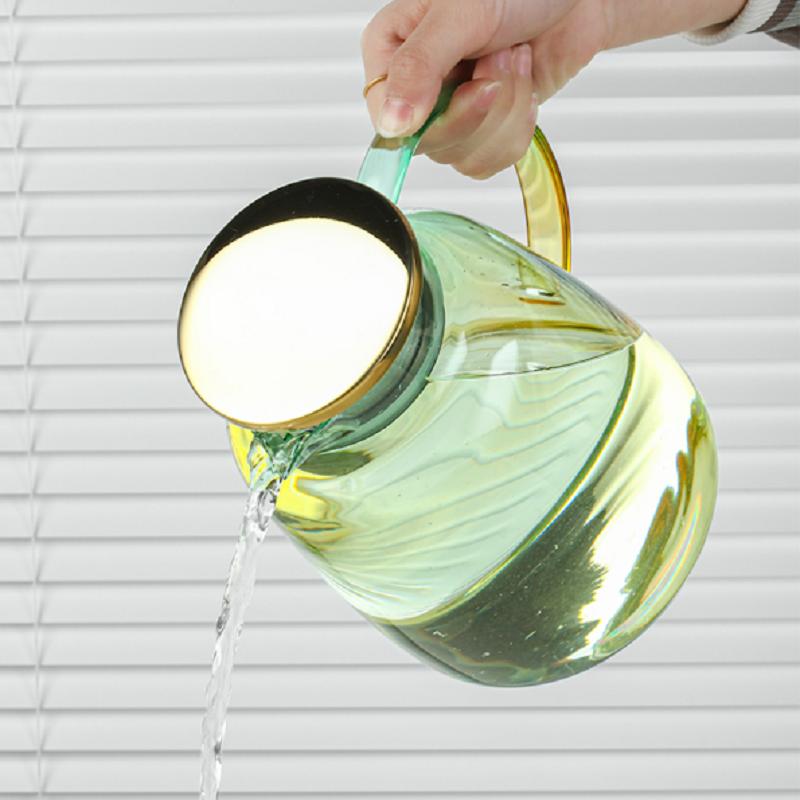 PIGE HOME Théière en Verre Transparent avec Infuseur Verre Borosilicate Élevé Résistant à la Chaleur Bouilloire Refroidissante Service à Thé Verrerie de Cuisine