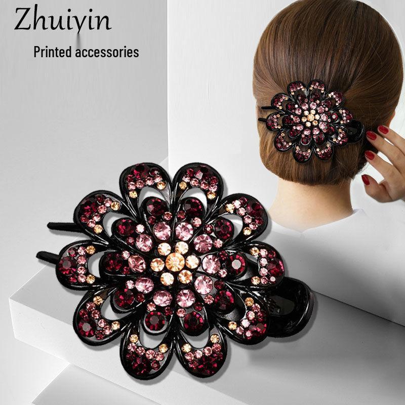 Luxury Korean Rhinestone Hair Claw Clip for Updos
