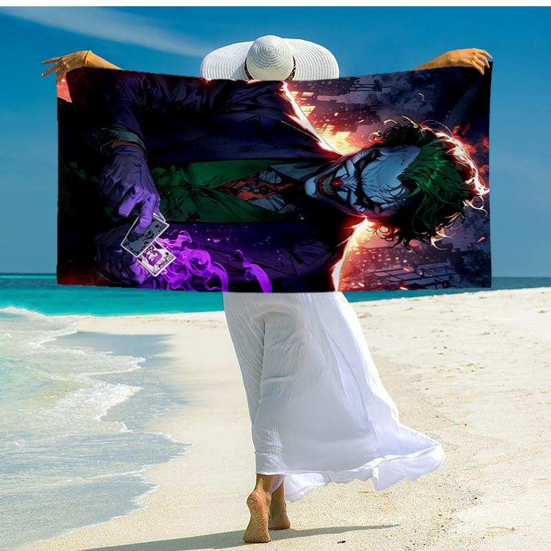 Ultra-Soft Beach Towel with Joker Theme,Ideal for Pool - Camping, Diving - Perfect Travel Essential, Vibrant Beach Towel.