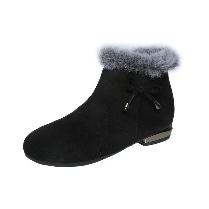 Bottes de mode femmes fourrure hiver chaud bottines pointues sexy strass décoration fermeture éclair femmes bottes chaussures féminines confortables