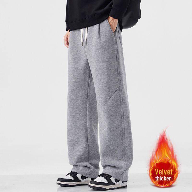 

Осенне-зимние вельветовые утолщенные спортивные штаны с широкими штанинами - Модный повседневный японский стиль папы 36 светло-серый